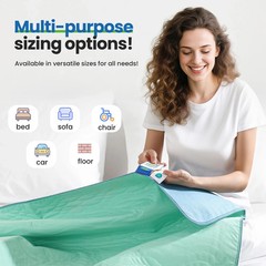 Noovirum® Washable Underpads, 34″x36″, 8 Count (2 Packs of 4), Green