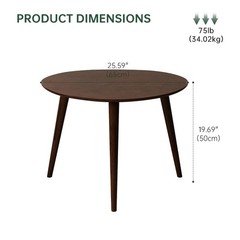 Vadisun Small Oval Coffee Table 25.6 Small Mid Century Modern End Table For