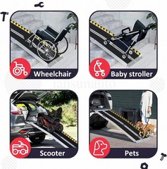 6ft Folding Aluminum Wheelchair Ramp Portable Mobility Scooter Non-Slip 600LBS