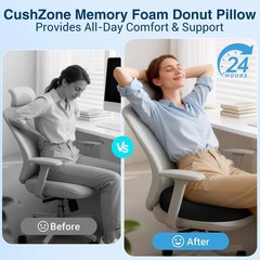 Donut Pillow for Tailbone Pain, Hemorrhoids – Cooling Gel Memory Foam Chair Seat