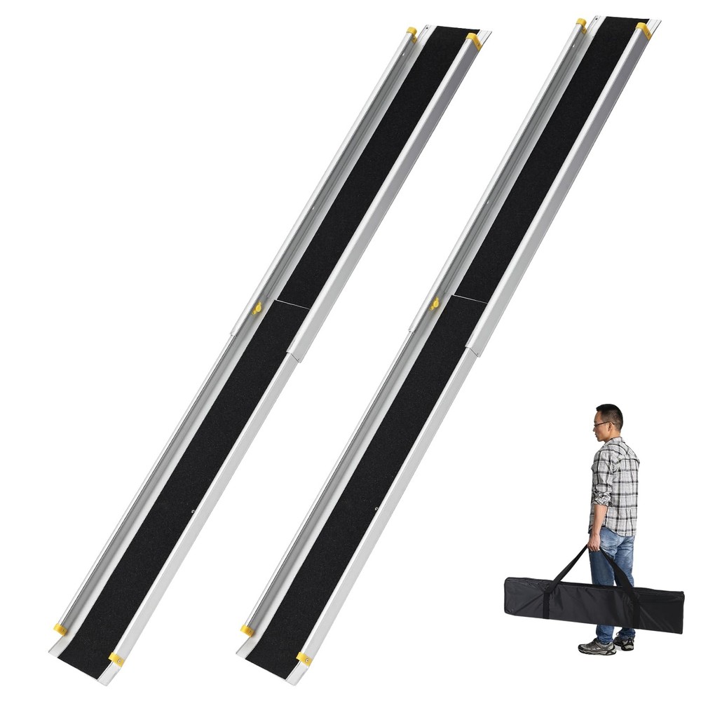 6/8 ft Telescoping Adjustable Aluminum Wheelchair Ramps ,Portable ,600LBS 1 Pair