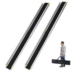 8ft Telescoping Adjustable Aluminum Wheelchair Ramp ,Portable Ramp Non-Slip Pair