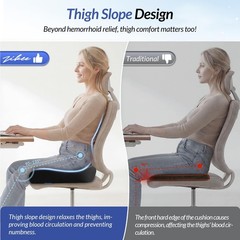 ZIKEE Thickened Seat Cushion, Ergonomic Memory Foam Hemorrhoid Pillow for Hip…