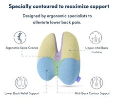 CUSHION LAB Extra Dense Memory Foam Lumbar Pillow, Ergonomic Back Support, Green