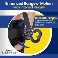 Plus Size Deluxe Hinged Knee Brace with Compression Wrap for Big & Wide Thighs