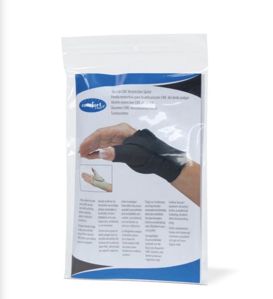 NEW Comfort Cool Thumb CMC Restriction Splint BLACK LEFT LARGE PLUS + NC79560