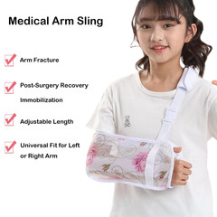 Kids Print Mesh Arm Sling, Adjustable Breathable Support for Girls, Broken Arm,