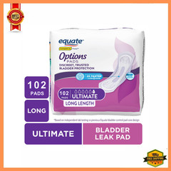 Equate Women’s Incontinence Pads Ultimate Absorbency 102 Count Long