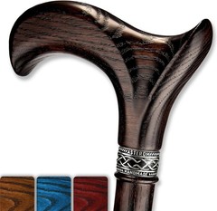 Fashionable Ergonomic Cane – Handmade 36″ Wooden Walking Stick with Wrist Strap