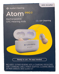 Audien ATOM PRO 2 Wireless Rechargeable OTC Hearing Aids NEW