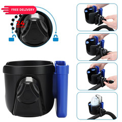 Accmor 2-in-1 Wheelchair Cup Holder, Walker Holder with Large, Black Blue