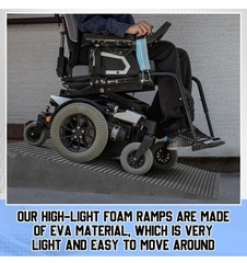 EVA Foam Threshold Ramp, Lightweight Non Slip Doorway Ramp 36x36x6