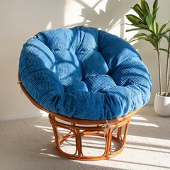 HIGOGOGO Papasan Chair Cushion with Corduroy Cover (Without 48inch, Navy