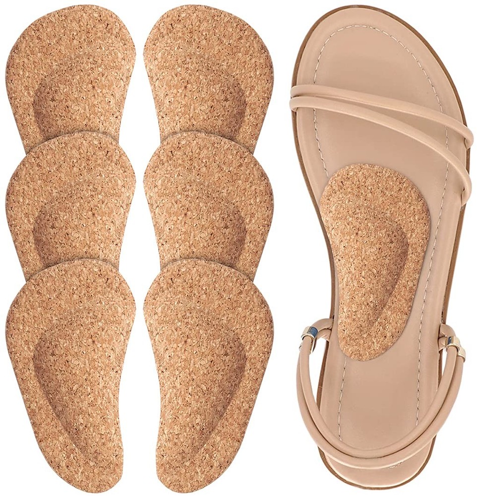 Dr. Foot’s Arch Support Shoe Insoles for Flat Feet, 3 Count (Pack of 1), Cork