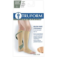 Truform Surgical Stockings, 18 mmHg Compression for Medium (Pack of 2), Black
