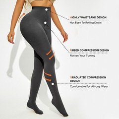 15-20 mmHg Compression Pantyhose for Women – High Waist Light Support Tights