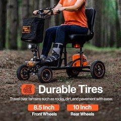 SuperHandy Explorer Mobility Scooter 4-Wheel 500W Brushless Motor 48V Battery