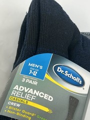 Dr. Scholl’s 3-pair pack Men’s Advanced Relief Casual Crew Socks Size 7-12 New