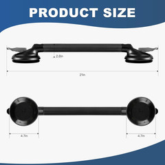 Heavy Duty Suction Cup Shower Handle for Bathroom Safety – Black Grab Bar