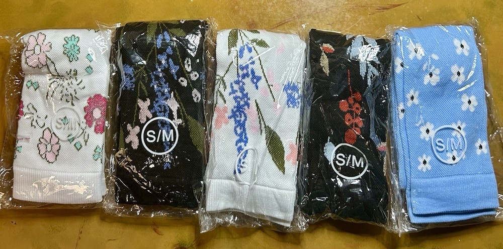 Floral Medical Compression Socks S/M Multicolor Assorted Colors Lot of 5