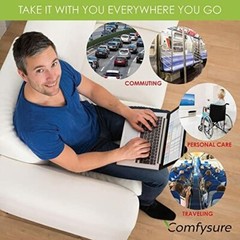 COMFYSURE Car Seat Wedge Pillow – Memory Foam Firm Cushion – Orthopedic