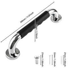 2PCS Stainless Steel Grab Bar Bathroom Safety Handicap Shower Tub Handle Support