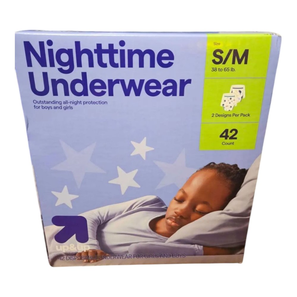 Up & Up Kids Nighttime Underwear Size S/M 38-65 lbs 42 Count Target Brand