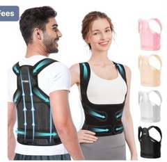 Back Brace & Posture Corrector Black/Red Unisex for Back Stabilization
