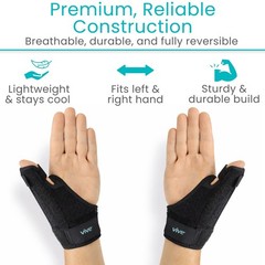 Vive Thumb Brace & Wrist – Carpal Tunnel 1 Count (Pack of 1), Black