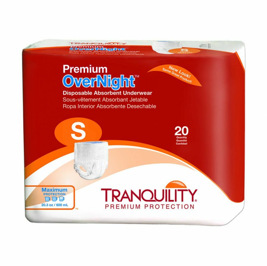 Tranquility Premium OverNight Absorbent Underwear Small 22-36 Inch -40/Pack
