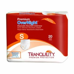 Tranquility Premium OverNight Absorbent Underwear Small 22-36 Inch -40/Pack