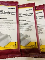 20 Stryker Sage 2% Chlorhexidine Gluconate Cloths – 20 pks of 2 each