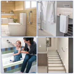 Shower Grab Bar Stainless Steel Handle Bathroom Safety Anti Slip For Elderly LOT