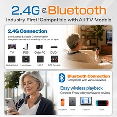 Portable Neck Speaker for Hard of Hearing, Bluetooth 6.0, 27H Playtime, 100Ft Ra
