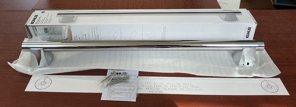 NEW KOHLER R7242-CP Rubicon 24in Grab Bar Polished Chrome B143