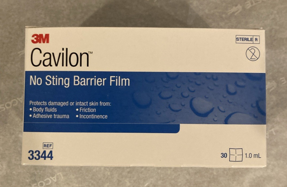 3M 3344, Cavilon, No Sting Barrier Film Wipes 1 ml – 30/BX, Exp. 2027 or 2028