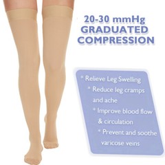 Compression Stockings 20-30mmHg Thigh High Socks Relief Socks With Silicone Band