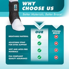 ASO Ankle Stabilizer (Medium, Black) – Lace Up Ankle Brace for Sprained Ankle…