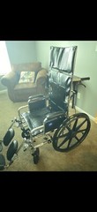 Medline Excel Reclining Wheelchair W/ Headrest+,Anti Tippers + Push Bar & 18” Se