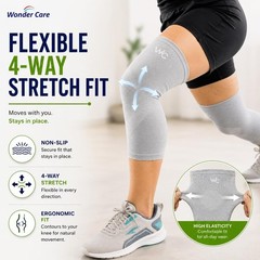 Bamboo Compression Knee Sleeves for Men & Women – Sports Support Pair M