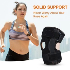 CHIYAN Hinged Knee Brace with Side Stabilizers for Men X-Large(1 Pack), Black