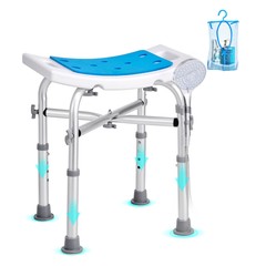 VEVOR Shower Chair 500Lb w/Padded Bath Seat Adjustable Shower Stool Non-Slip