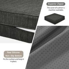 baibu Gel Memory Foam Recliner Cushions with 20x20x5 Inch (Pack of 1), Black