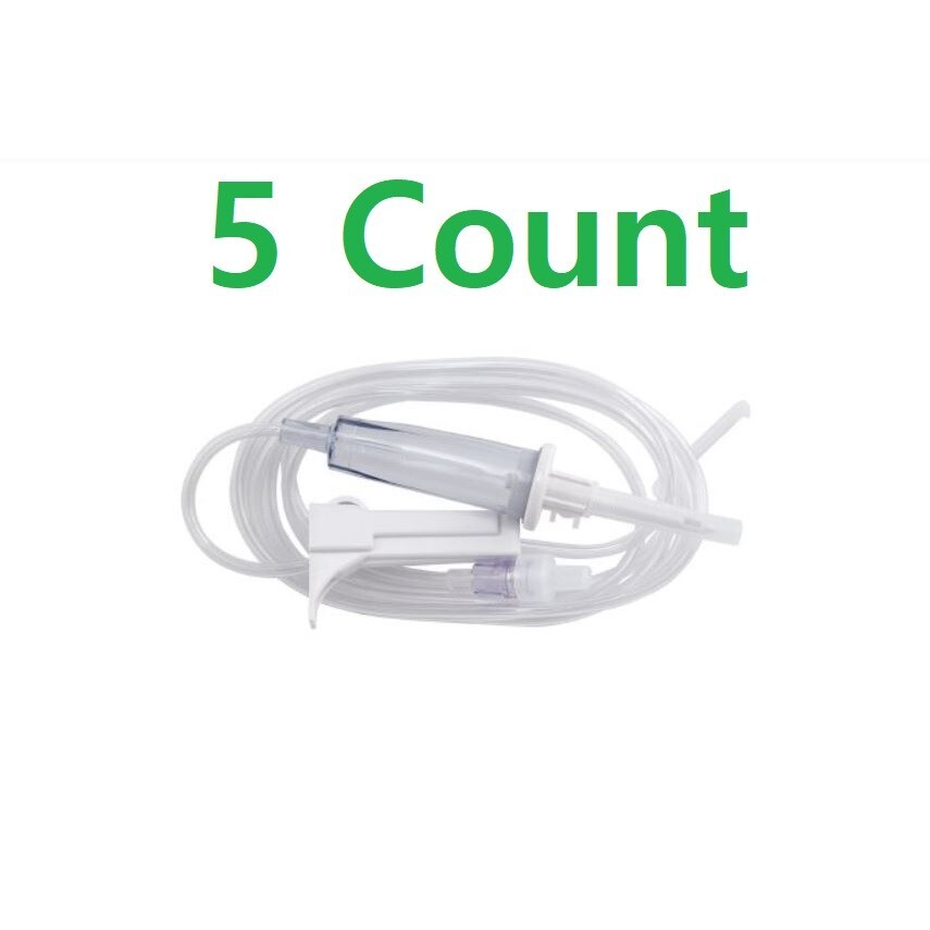 5 Pak, Primary I.V Administration Sets 85 Inch Tubing, 15 Drops/mL Without Port
