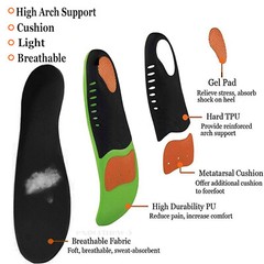 Orthotic Shoe Insoles High Arch Support Flat Feet Inserts for Plantar Fasciitis