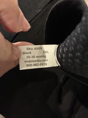 BLACK 2XL 20-30 MMHG COMPRESSION MOJO SOCKS