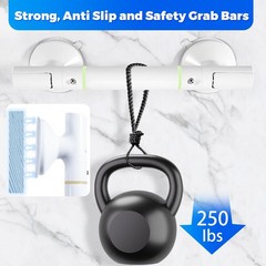 Strong Suction Grab Bar – 2 Pack, Bathroom Safety Handle for Seniors & Elderl…