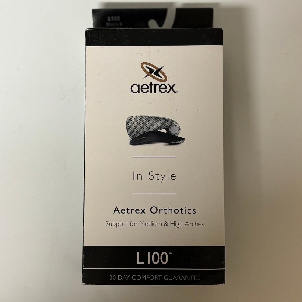 Aetrex L100 In-Style Orthotics Mens Size 9 Cobra Lynco Arch Support Insoles