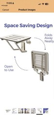 Stardrix 18″ x 16″ White Folding Shower Seat Bench Wall Mount Foldable Bathroom