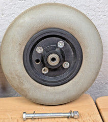 Set of 2 OEM Hoveround MPV5 MPV4 Teknique Solid Caster Wheels 200×500 w/ screws